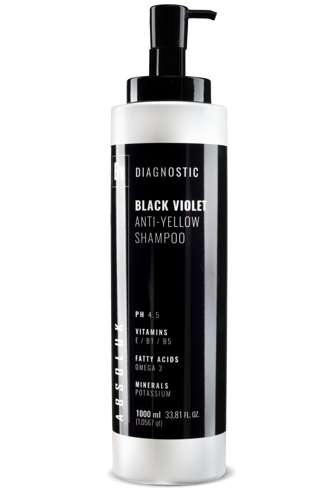 Absoluk Diagnostic Anti-Yellow Black Violet Shampoo 1000ml - Šampon proti žlutým tónům