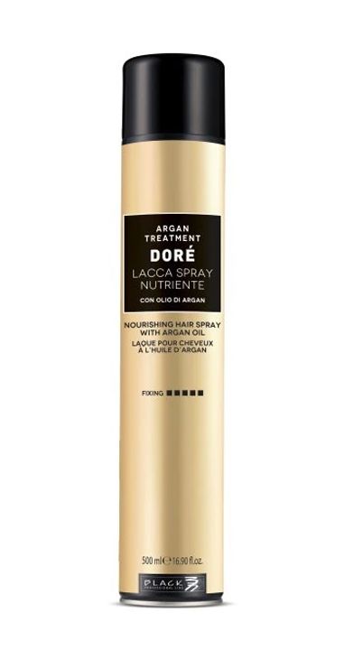 Black DORÉ Nourishing Argan Oil Hair Spray 500ml - Lak na vlasy s argánovým olejem