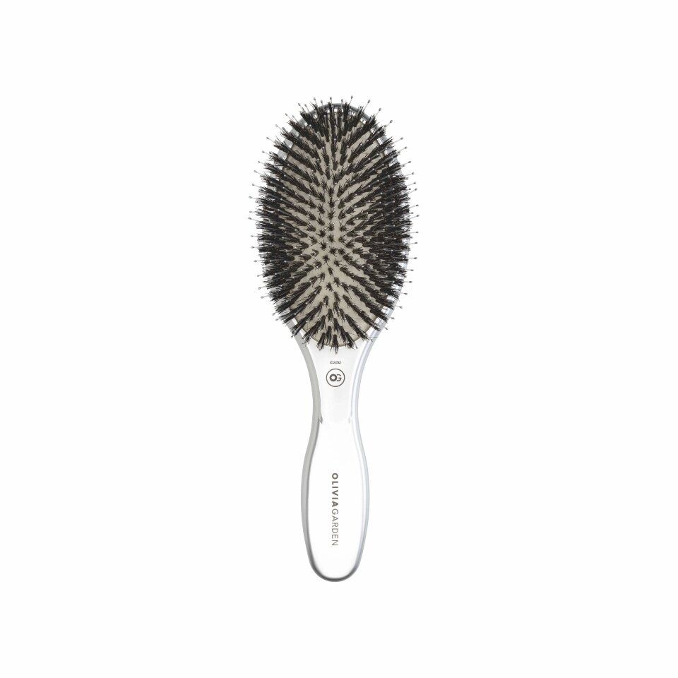 Olivia Garden Expert Care Oval Boar&Nylon - Plochá kefa diviačie štetiny a nylon