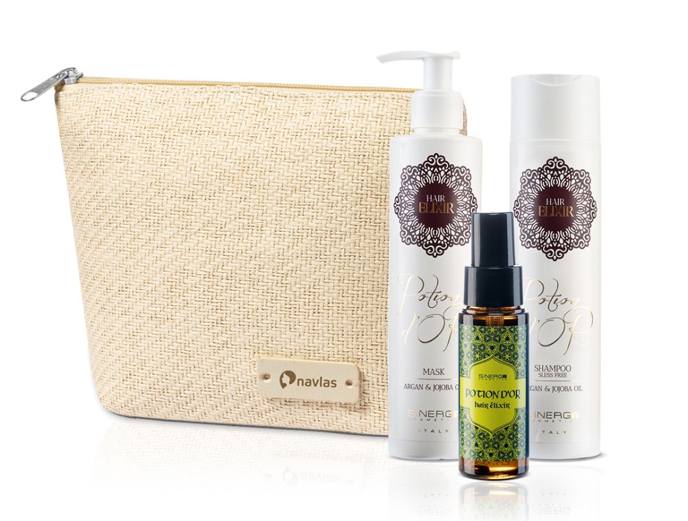 Sinergy Cosmetics Sinergy Xmas Potion - Arganový set na vlasy šampon + maska + elixír + taštička